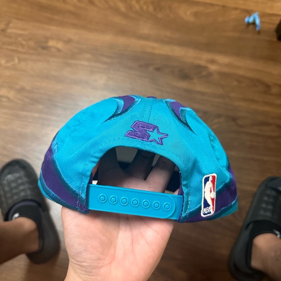 Rare Charlotte Hornets Starter NBA Fireball/Splash SnapBack Hat - Picture 4 of 9